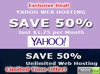 Save 50% off Yahoo Web Hosting